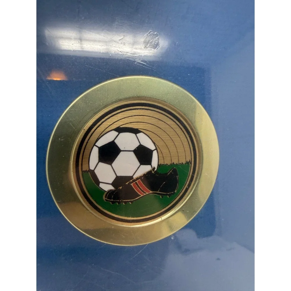 Vintage Soccer Multi Photo Frame Blue Gold Wall Decor 11x14 Made in USA